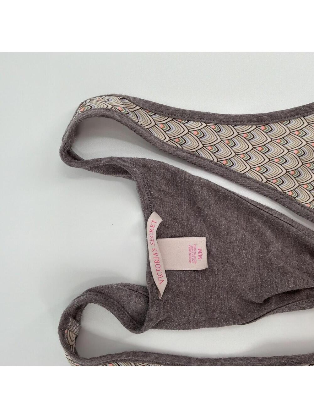 Victorias Secret Grey Satin Racer Back Sleep Tank Size M - Picture 3 of 3